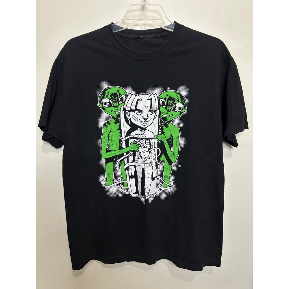 Spooky Electrick Band‎ T Shirt Alien Graphic Concert Tour Black 21"PTP
